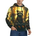 thumbnail image 1 of Bingfone Tree Meditating Raccoon Men's Drawstring Hoodie Long Sleeve Pocket Sweatshirts-XX-Large, 1 of 6