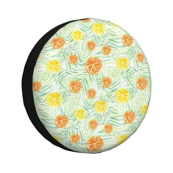 Bingfone Tree Palms Lemon Spare Tire Cover Weatherproof Universal Wheel Protectors For Rv Camper Travel Trailer Suv Truck-14 Inch