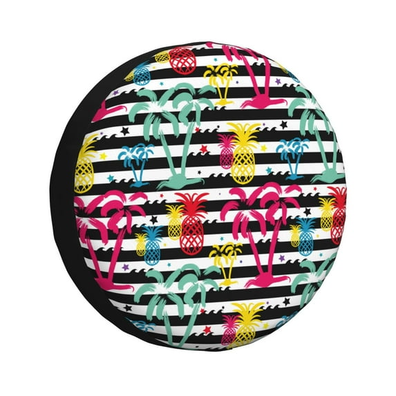 Bingfone Trendy Colorful Pineapples Spare Tire Cover Weatherproof Universal Wheel Protectors for RV Camper Travel Trailer SUV Truck-14 inch