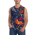 thumbnail image 1 of Bingfone Tropical Flower Pattern Men's Tank Tops Workout Sleeveless Tee Shirts Running Beach Tanks for Men-Large, 1 of 8