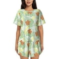 thumbnail image 1 of Bingfone Tropical Flowers Print Pajamas Sets for Women Soft Short-Sleeved Pjs with Lounge Shorts Two Piece Sleepwear, 1 of 8