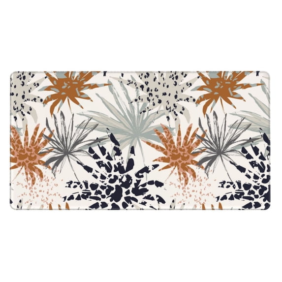Bingfone Tropical Leaves Large Gaming Mouse Pad,Extended Desk Mousepad With Stitched Edges,Non-Slip Base,Water Resist Keyboard Pad For Gamer, Office & Home, 29.5 X 16 In