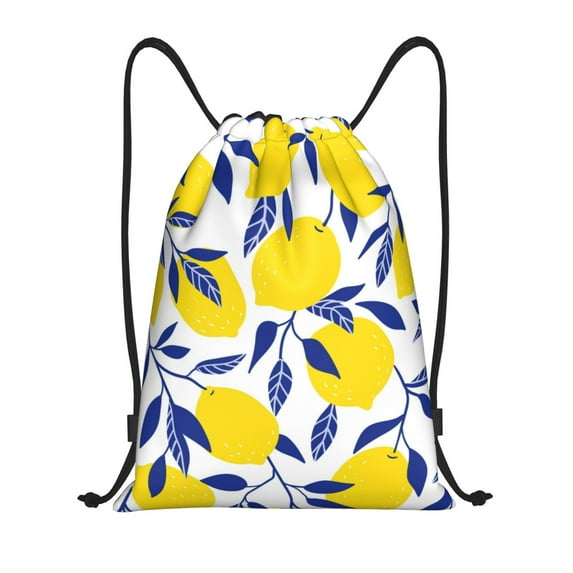 Bingfone Tropical Lemon Drawstrings Backpacks Bags For Men Women Gym Drawstrings Bag