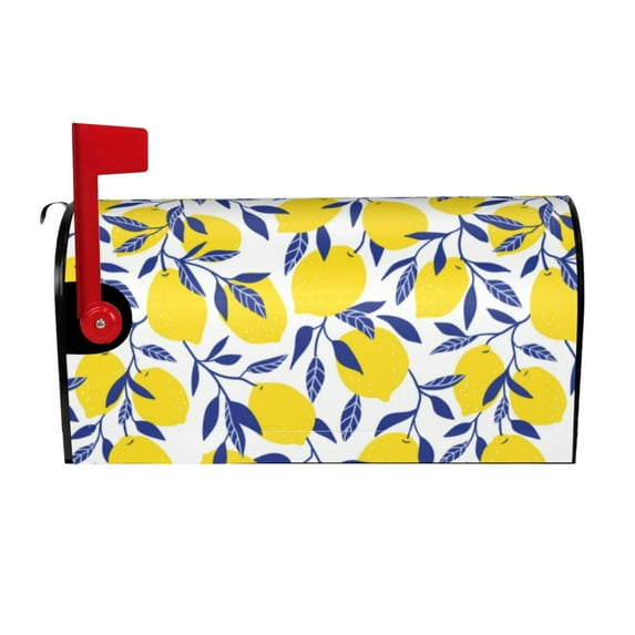 Bingfone Tropical Lemon Magnetic Mailbox Cover Standard Size For Garden Yard Outdoor Decorations-21x18 In