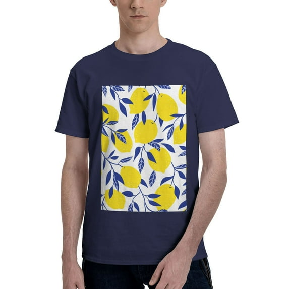Bingfone Tropical Lemon Men'S Loose Fit Short-Sleeve Pocket T-Shirt