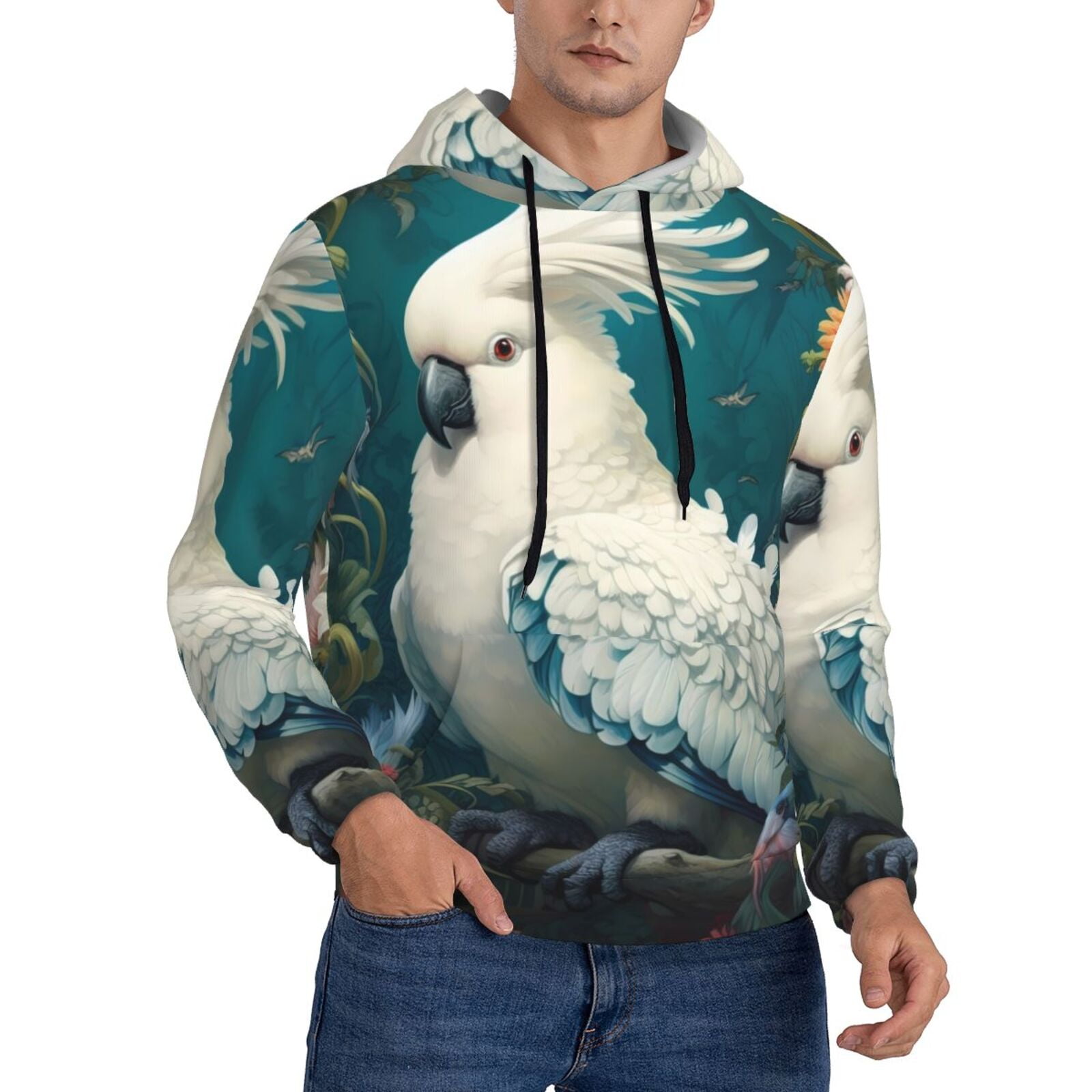 Tropical Bird Patchwork Print Men's Joggers