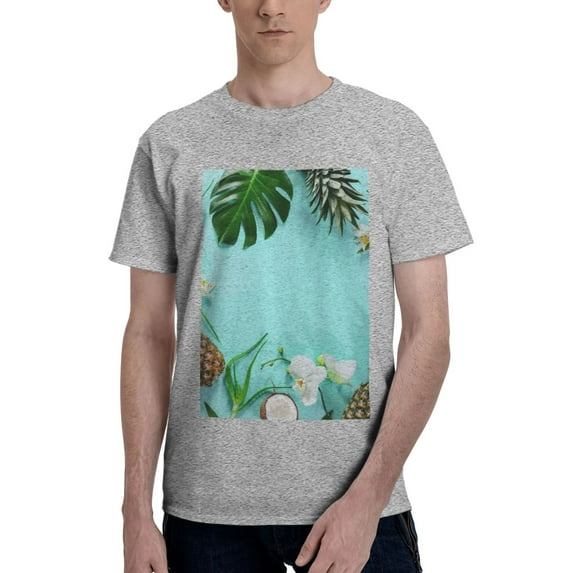 Bingfone Tropical Pineapple Men'S Loose Fit Short-Sleeve Pocket T-Shirt