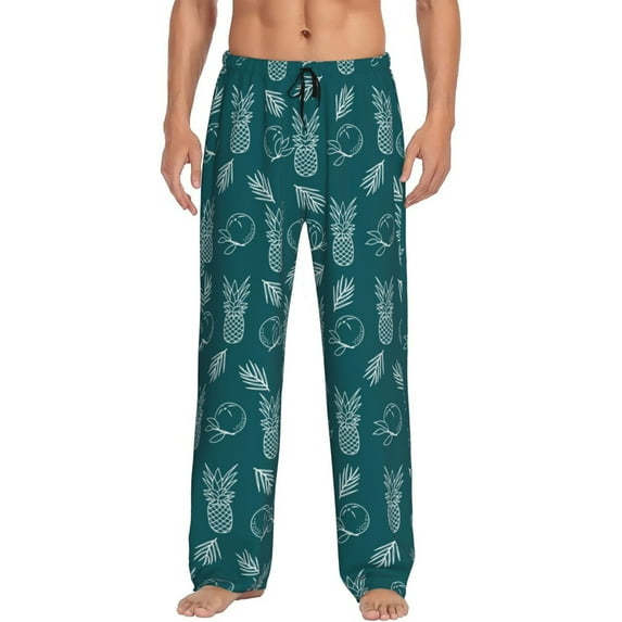 Bingfone Tropical Pineapple Mens All Over Print Sleep Pajama Pants-XX-Large