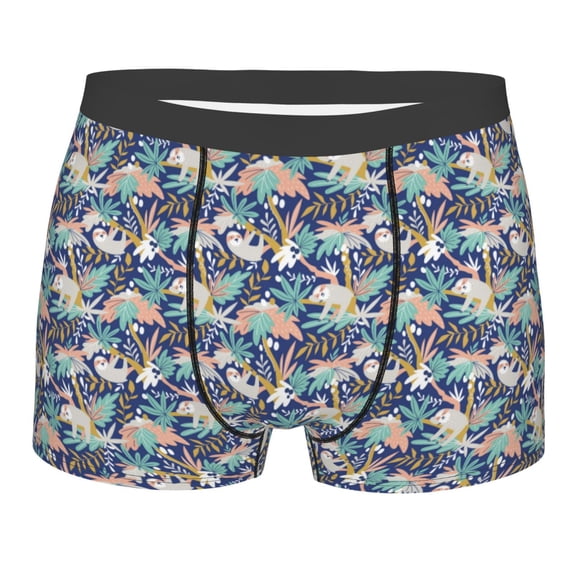 Bingfone Tropical Sloth Men's Underwear - Casual Stretch Boxer Briefs-Large