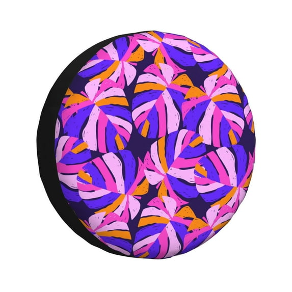 Bingfone Tropics Leaf Spare Tire Cover Weatherproof Universal Wheel Protectors for RV Camper Travel Trailer SUV Truck-15 inch