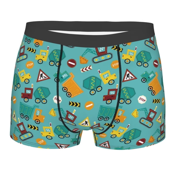 Bingfone Trucks And Excavators Men's Underwear - Casual Stretch Boxer Briefs-Small