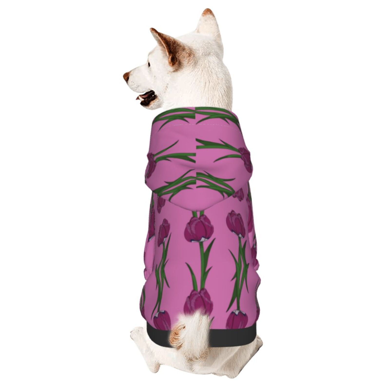 Bingfone Tulips Flowers Dog Clothes Hoodie, Pet Winter Coat,Puppy