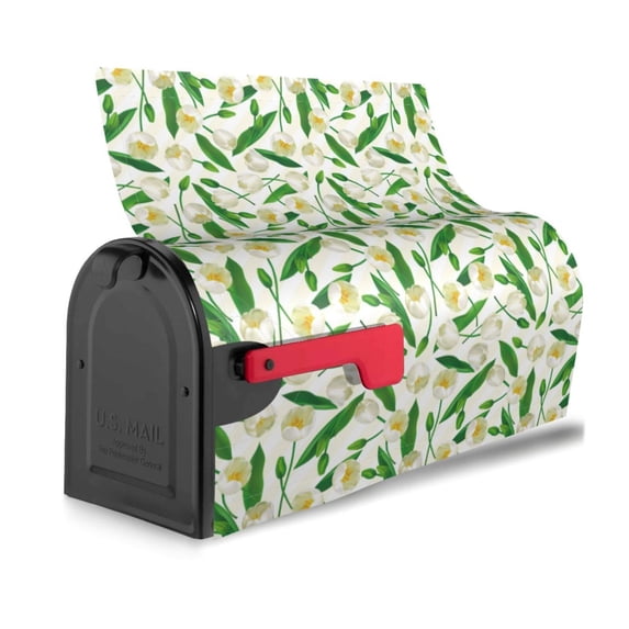 Bingfone Tulips Flowers Magnetic Mailbox Cover Standard Size for Garden Yard Outdoor Decorations-21x18 in