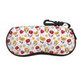 thumbnail image 1 of Bingfone Tulips Flowers Print Sunglasses Case Portable Travel Zipper Eyeglasses Case With Hook, 1 of 6