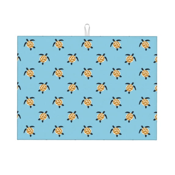 Bingfone Turtle ,18" x 24"Dish Drying Mat for Kitchen Counter,Ultra Absorbent Microfiber
