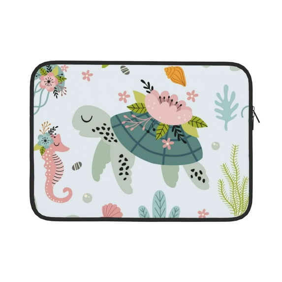 Bingfone Turtle And Sea Life Laptop Sleeve Case 15 Inch, 360° Protective Computer Carrying Bag