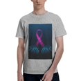 thumbnail image 1 of Bingfone Two Human Hands Are Holds Pink Ribbon Awareness Men'S Loose Fit Short-Sleeve Pocket T-Shirt, 1 of 7