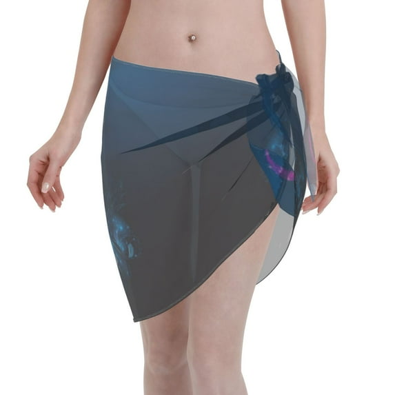 Bingfone Two Human Hands are Holds Pink Ribbon Awareness Women's Sarong Swimsuit Cover Ups Bathing Suit Coverups Chiffon Beach Wrap Skirts