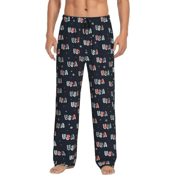 Bingfone USA Mens All Over Print Sleep Pajama Pants-X-Large