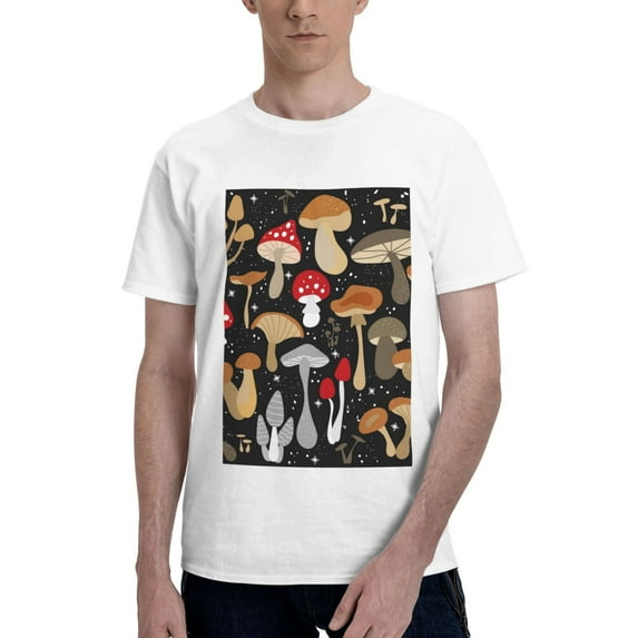 Bingfone Various Mushrooms Men'S Loose Fit Short-Sleeve Pocket T-Shirt