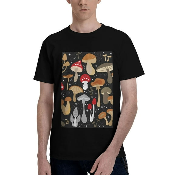 Bingfone Various Mushrooms Men'S Loose Fit Short-Sleeve Pocket T-Shirt