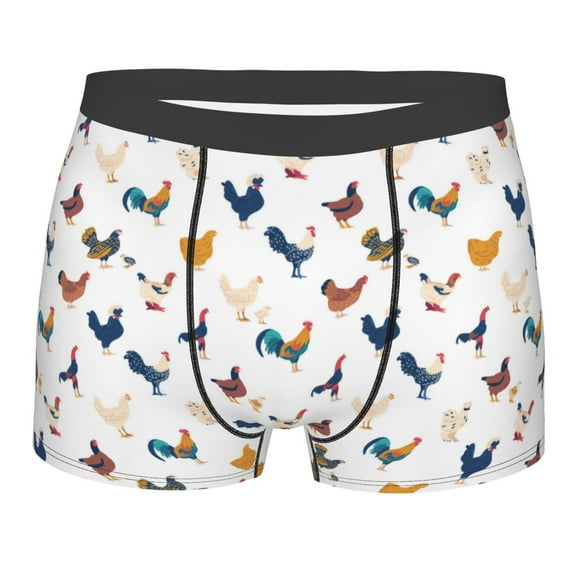 Bingfone Various Rooster Men's Underwear - Casual Stretch Boxer Briefs-X-Large