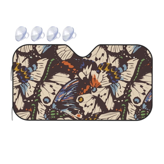 Bingfone Vector Butterflies Car Windshield Sunshade,Sun Foldable Sun Shield Sun Visor for Car - Medium