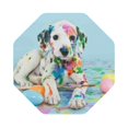 thumbnail image 1 of Bingfone Vintage A Funny Little Dalmatian Puppy Leather Drinks Coasters With Set Of 6,Suitable For Home Kitchen,Coffee Cup Coasters Home Gift, 1 of 9