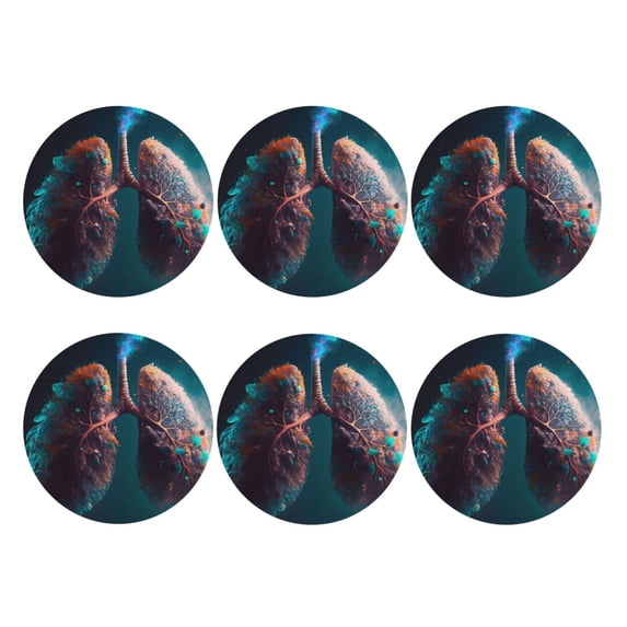 Bingfone Vintage Abstract Botanical Heart Leather Drinks Coasters with Set of 6,Suitable for Home Kitchen,Coffee Cup Coasters Home Gift