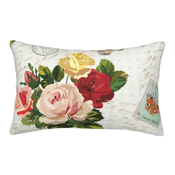 Bingfone Vintage Bike Flower Butterfly Standard Size Pillowcase, Long Staple Pure Cotton Envelope Closure Pillow Cover,20"X30"