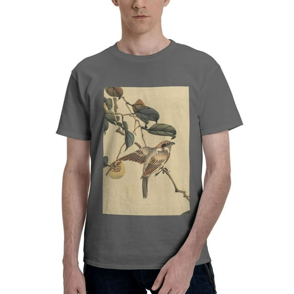 Bingfone Vintage Bird Men'S Loose Fit Short-Sleeve Pocket T-Shirt