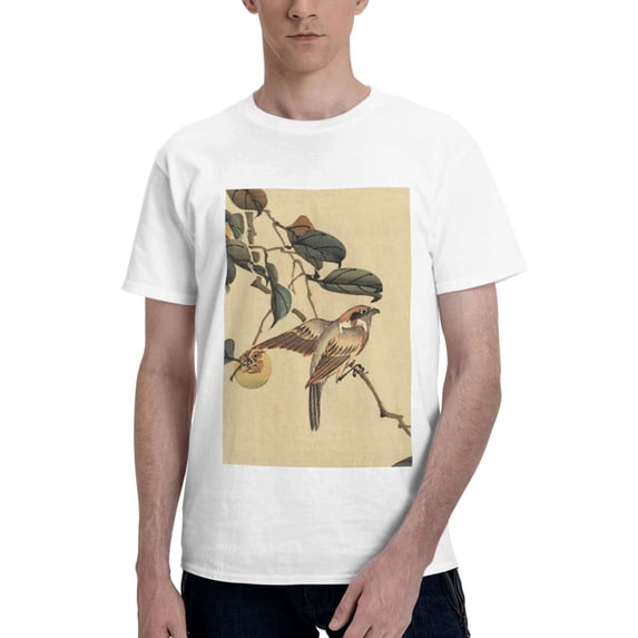 Bingfone Vintage Bird Men'S Loose Fit Short-Sleeve Pocket T-Shirt
