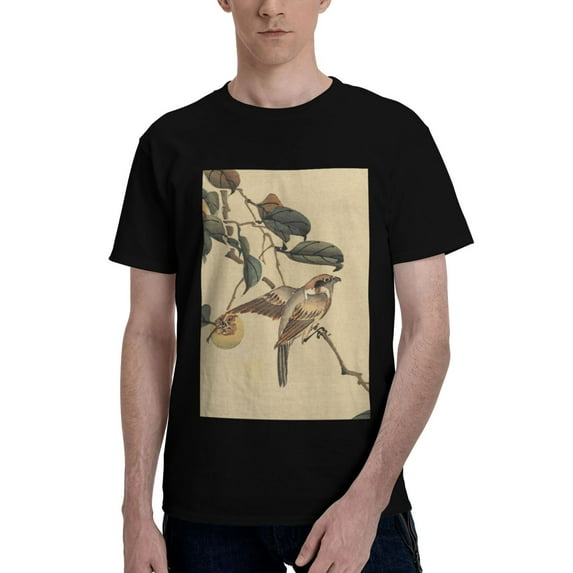 Bingfone Vintage Bird Men'S Loose Fit Short-Sleeve Pocket T-Shirt