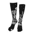 Bingfone Vintage Black white Plant skull Print Compression Socks for