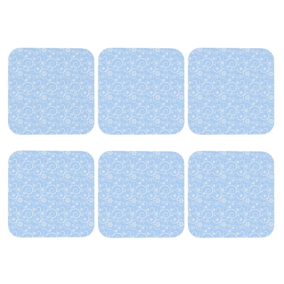 Bingfone Vintage Blue snowflakes elegant Leather Drinks Coasters with Set of 6,Suitable for Home Kitchen,Coffee Cup Coasters Home Gift
