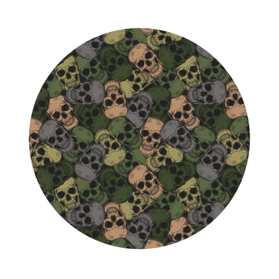 Bingfone Vintage Camouflage Skulls Leather Drinks Coasters with Set of 6,Suitable for Home Kitchen,Coffee Cup Coasters Home Gift
