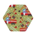 thumbnail image 1 of Bingfone Vintage Cartoon Fire Truck Leather Drinks Coasters With Set Of 6,Suitable For Home Kitchen,Coffee Cup Coasters Home Gift, 1 of 9