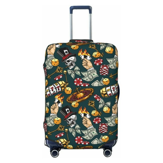 Bingfone Vintage Casino Chips Luggage Cover Washable Suitcase Cover Protector Anti-scratch Suitcase cover Fits 18-32 Inch Luggage (No luggage included)