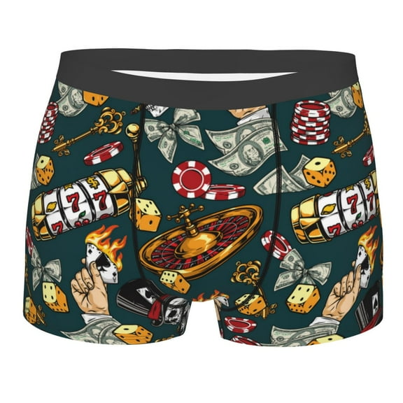 Bingfone Vintage Casino Chips Men's Underwear - Casual Stretch Boxer Briefs-Small