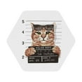 thumbnail image 1 of Bingfone Vintage Cat Holding Mugshot Sign Leather Drinks Coasters With Set Of 6,Suitable For Home Kitchen,Coffee Cup Coasters Home Gift, 1 of 9