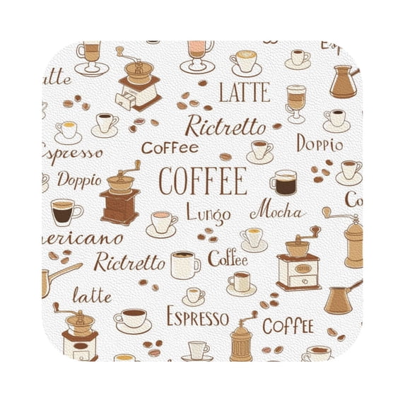 Bingfone Vintage Coffee Leather Drinks Coasters With Set Of 6,Suitable For Home Kitchen,Coffee Cup Coasters Home Gift