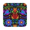 thumbnail image 1 of Bingfone Vintage Colorful Floral Leather Drinks Coasters With Set Of 6,Suitable For Home Kitchen,Coffee Cup Coasters Home Gift, 1 of 9
