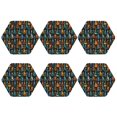 thumbnail image 1 of Bingfone Vintage Colorful Guitar Leather Drinks Coasters with Set of 6,Suitable for Home Kitchen,Coffee Cup Coasters Home Gift, 1 of 7