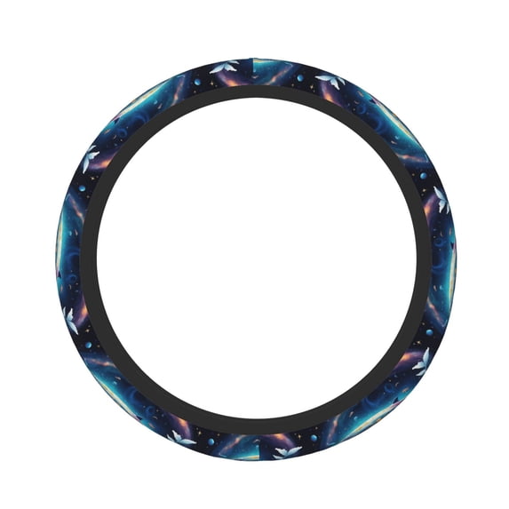 Bingfone Vintage Colorful Patterned Dolphin Steering Wheel Cover - Universal 15 Inches Car Steering Wheel Covers Grip Auto Internal Accessories