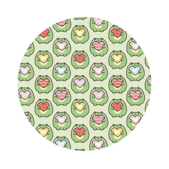 Bingfone Vintage Cute Chubby Frog Leather Drinks Coasters with Set of 6,Suitable for Home Kitchen,Coffee Cup Coasters Home Gift