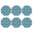 thumbnail image 1 of Bingfone Vintage Cute Yellow Rubber Ducks Leather Drinks Coasters with Set of 6,Suitable for Home Kitchen,Coffee Cup Coasters Home Gift, 1 of 7