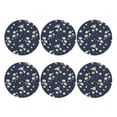 thumbnail image 1 of Bingfone Vintage Daisies Flowers Leather Drinks Coasters with Set of 6,Suitable for Home Kitchen,Coffee Cup Coasters Home Gift, 1 of 7