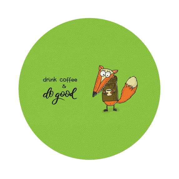 Bingfone Vintage Drink Coffee And Do Good Leather Drinks Coasters With Set Of 6,Suitable For Home Kitchen,Coffee Cup Coasters Home Gift