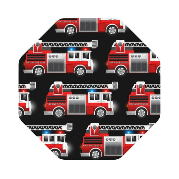 Bingfone Vintage Fire And Rescue Truck Leather Drinks Coasters With Set Of 6,Suitable For Home Kitchen,Coffee Cup Coasters Home Gift