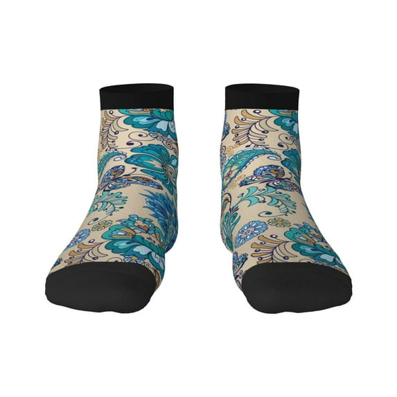 Bingfone Vintage Floral Butterflies Design Patterned Men'S Women'S Casual Cotton Socks